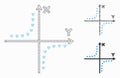 Dotted Hyperbola Plot Vector Mesh Network Model and Triangle Mosaic Icon