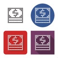 Dotted icon of banknotes pack in four variants