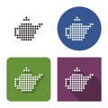 Dotted icon of brewing teapot in four variants