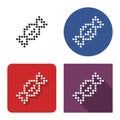 Dotted icon of candy in four variants