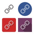 Dotted icon of chain in four variants.