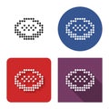 Dotted icon of cookie in four variants