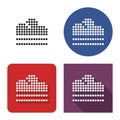 Dotted icon of foggy weather in four variants