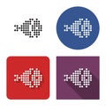 Dotted icon of ham in four variants