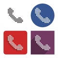 Dotted icon of handset in four variants