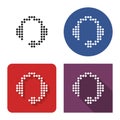 Dotted icon of headphones in four variants