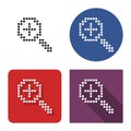 Dotted icon of increase magnifying glass in four variants