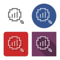 Dotted icon of increase magnifying glass in four variants