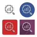 Dotted icon of increase magnifying glass in four variants