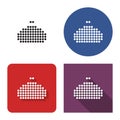 Dotted icon of purse in four variants