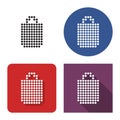 Dotted icon of shopping bag in four variants Royalty Free Stock Photo