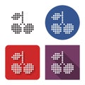 Dotted icon of sweet cherries in four variants