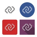 Dotted icon of unlinked chain in four variants Royalty Free Stock Photo