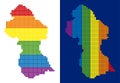 Spectrum Pixel Dotted Guyana Map