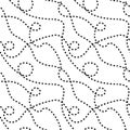 Dotted lines curves seamless pattern.