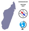 Dotted Madagascar Island Map
