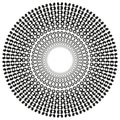 Dotted mandala icon. Round halftone shape. Circle pattern Vector. Geometric art design. Royalty Free Stock Photo