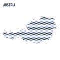 Dotted map of Austria isolated on white background. Royalty Free Stock Photo