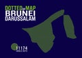 A dotted map of brunei darussalam