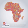 Dotted Map Design - Colorful Map of Africa Royalty Free Stock Photo