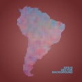 Dotted Map Design - Colorful Map of South America Royalty Free Stock Photo