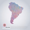 Dotted Map Design - Colorful Map of South America Royalty Free Stock Photo