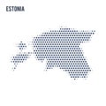 Dotted map of Estonia isolated on white background.