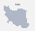 Dotted map of Iran, points pattern simple abstract map. Royalty Free Stock Photo