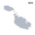 Dotted map of Malta isolated on white background.