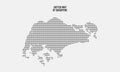 Dotted Black Map of Singapore, Halftone Dotted Style Vector Illustration