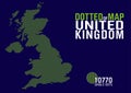 Dotted map of the united kingdom Royalty Free Stock Photo