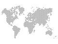 Dotted map of World. Halftone design. Simple flat vector illustration Royalty Free Stock Photo