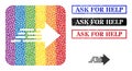 Rubber Ask for Help Stamp Seal and Dot Mosaic Express Movement Arrow Carved Icon for LGBT