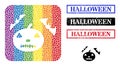 Grunge Halloween Seal and Dot Mosaic Halloween Subtracted Pictogram for LGBT