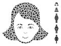 Dotted Mosaic Lady Face Royalty Free Stock Photo