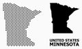 Dotted Mosaic Map of Minnesota State Royalty Free Stock Photo