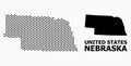 Dotted Mosaic Map of Nebraska State Royalty Free Stock Photo