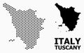 Dotted Mosaic Map of Tuscany Region