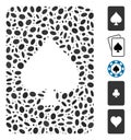 Dotted Mosaic Spades Gambling Card