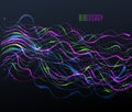 Dotted particle array flowing vector abstract background, life forms bio theme microscopic design. Royalty Free Stock Photo