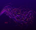 Dotted particle array flowing vector abstract background, life forms bio theme microscopic , dynamic dots elements in motion Royalty Free Stock Photo