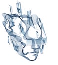 Dotted particles human portrait, abstract human head vector wave shapes array, Artificial Intelligence, pc programming software Royalty Free Stock Photo