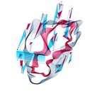 Dotted particles human portrait, abstract human head vector wave shapes array, Artificial Intelligence, pc programming software Royalty Free Stock Photo