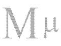 Dotted Pattern Greek Alphabet Letter of Mu Royalty Free Stock Photo