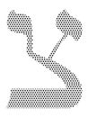 Dotted Pattern Hebrew Alphabet Letter of Tsadi Royalty Free Stock Photo