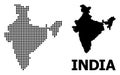 Dotted Pattern Map of India Royalty Free Stock Photo