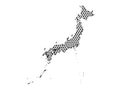 Dotted Pattern Map of Japan Royalty Free Stock Photo