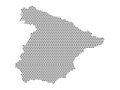 Dotted Pattern Map of Spain Royalty Free Stock Photo