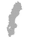Dotted Pattern Map of Sweden Royalty Free Stock Photo