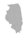 Dotted Pattern Map of US State of Illinois